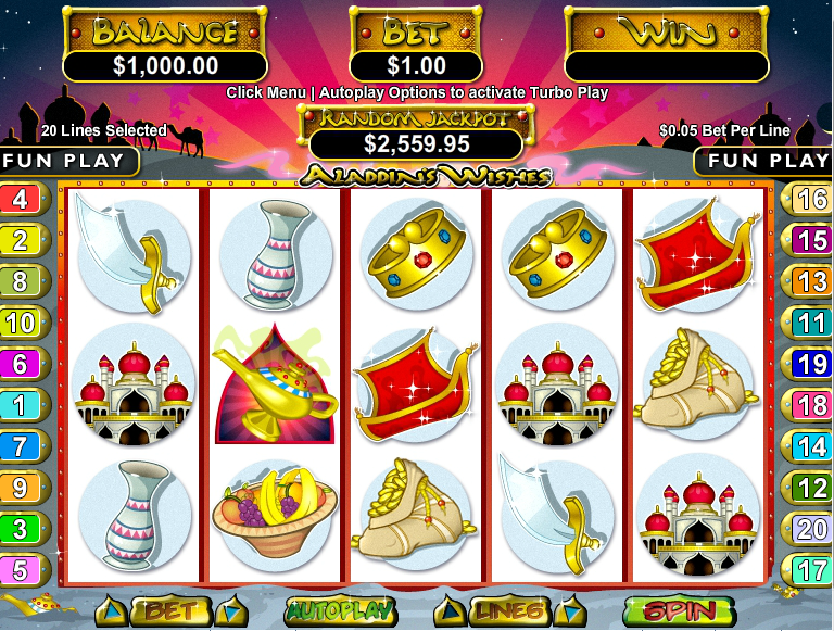 Aladdins Gold Casino Screenshot 1
