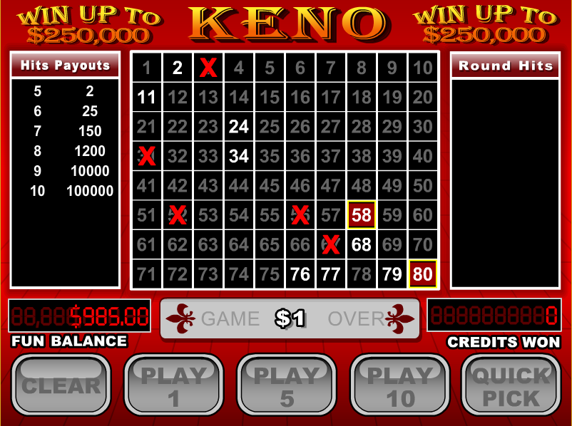 Free Online Casino Games Keno