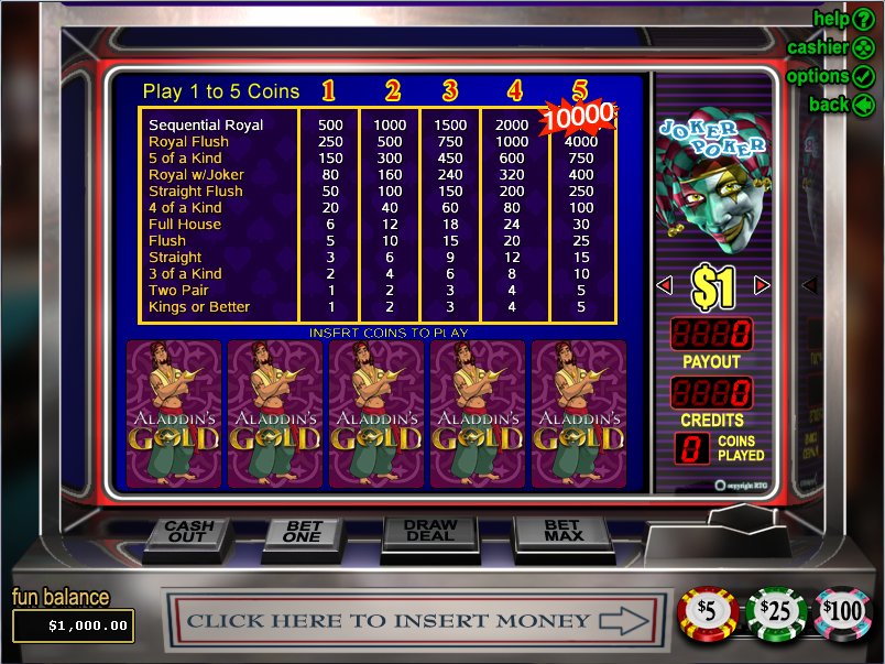 Aladdins Gold Casino Screenshot 5