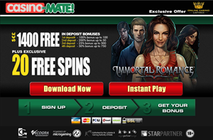 20 Free Spins on Immortal Combat Slot